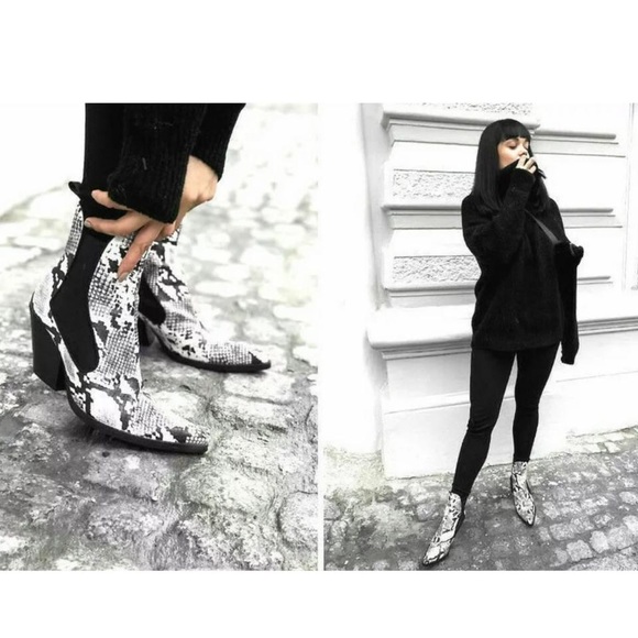 zara snake cowboy boots
